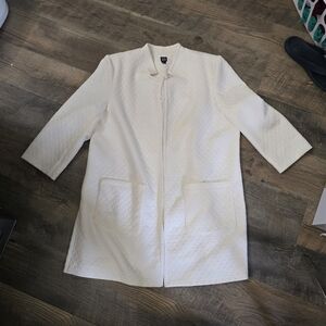 Roz & Ali White Textured Blazer